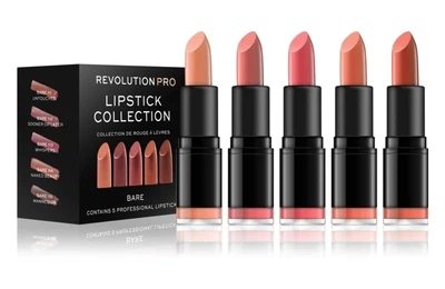 Revolution PRO Lipstick Collection набір губних помад 5 штук (відтінок Bare)