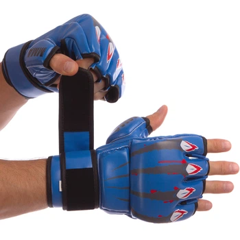 Перчатки для смешанных единоборств Zelart 1394 размер L Blue-Black