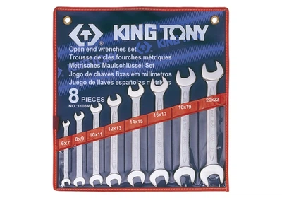 Набор ключей Рожковые 8 штук 6-22 мм KING TONY (1108MR)