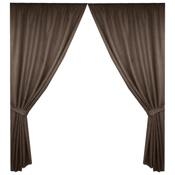 Шторы Adagio Windows Decor однотонные Мешковина 01, коричневые 150х270см (2 шторы)