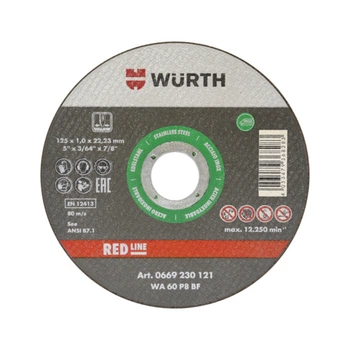 Диск відрізний WURTH RED LINE для нержавіючої сталі 125 x 1.6 мм (0669230126)