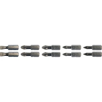 Набор отверточных насадок 1/4" PH, PZ, SL 25 мм 10 шт YATO (YT-04822)