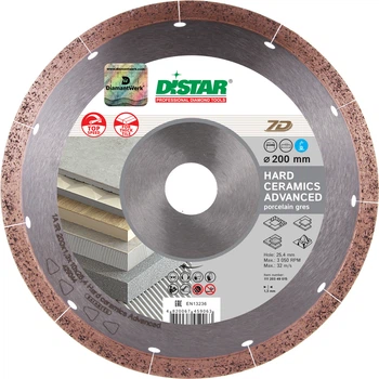 Круг алмазный отрезной Distar Hard ceramics Advanced 1A1R 200 x 1.3 x 10 x 25.4 (11120349015)