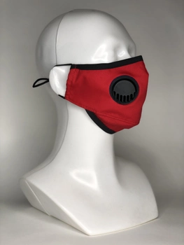 Захисна маска для обличчя Prof Kit з вугільним фільтром (4 фільтра в комплекті) з нанесенням логотипу Червона M