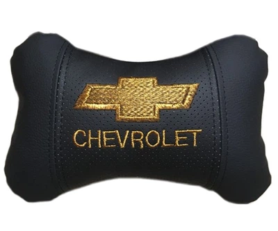 Автомобільна Подушка під шию АвтоХоп на підголовник з золотим логотипом Chevrolet