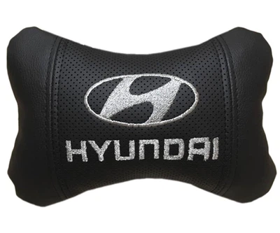 Автомобильная подушка АвтоХоп на подголовник с серым логотипом Hyundai