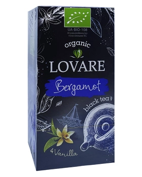Чай чорний з маслами бергамота і ванілі в пакетиках Lovare Organic Bergamot&Vanilla 24 шт х 1,5 г (52927)