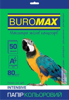 Бумага офисная Buromax А4 80 г/м2 Intensiv 50 листов Зеленая (BM.2721350-04)