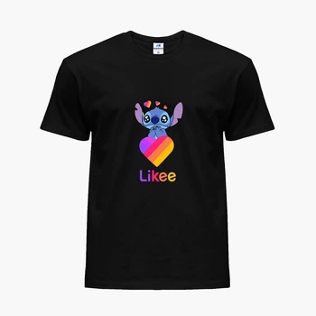 Детская футболка Лайк Стич (Likee Stitch) (25186-1596) 158-164 см Хлопок Черный