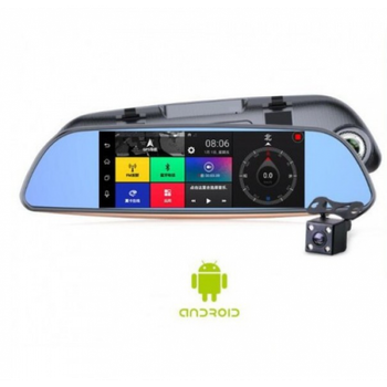 Зеркало регистратор DVR GPS навигатор, WiFI Android, Cенсор 2 камеры Sim карта