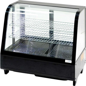 Витрина холодильная настольная Stalgast, 100 л, черная, с LED подсветкой, 852104