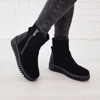 Черевики жіночі з хутром Woman's heel 36 чорні (О-855)