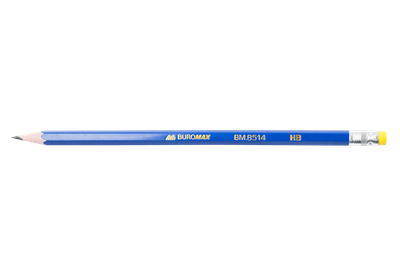 Олівець графітовий Buromax Jobmax HB з синім пластиковим корпусом з гумкою (BM.8514)