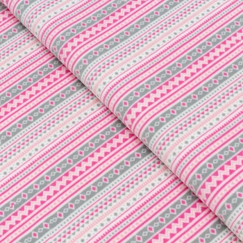 Ткань MamaMade Pink Ornament микрофлис для одежды 155 см х 1 м п. (1046)