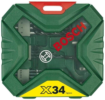 Набор сверл и бит Professional X-Line, кейс, 34шт Bosch (2000003405398)