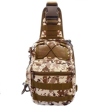 Рюкзак-сумка для велотуризма, рыбалки, охоты, кемпинга MHZ N02247 Pixel Desert, одна лямка