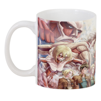 Кружка Geek Land белая Атака Титанов Attack on Titan неравный бой AT.02.36