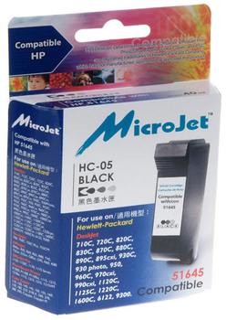Картридж MicroJet для HP DJ 850C/1100C/1600C аналог HP 45 (51645AE) Black (HC-05)
