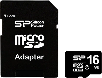 Карта памяти Silicon Power microSDHC class 10 SD adapter 16Gb