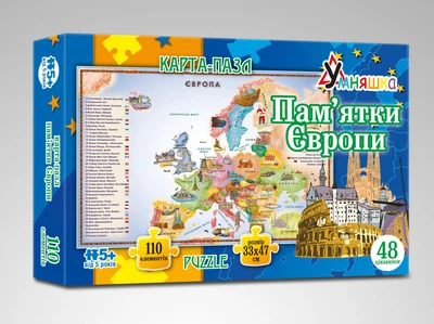 Пазл "Карта Европа" 110 елементов (КП-002) KP-002