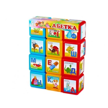 Детские развивающие кубики "Азбука Большая" 18231, 12 шт. в наборе