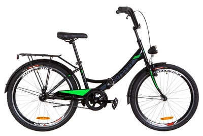 Складаний Велосипед міський (дорожній) 24" Formula Smart з ліхтарем чорно-салатний на зростання 130-170 см (OPS-FR-24-145)