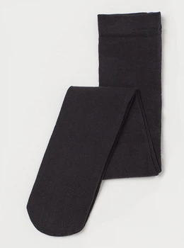 Колготки трикотаж хлопковые однотонные для девочки H&M 0293433055 110-116 см (4-6 years) Черный