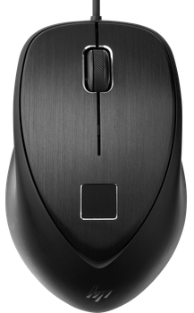 Mysz komputerowa HP USB z czytnikiem linii papilarnych, czarna (4TS44AA)