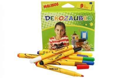 Фломастеры для декорирования MALINOS Dekozauber нестираемые 9 (8+1) шт