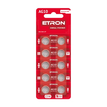 Батарейки лужні ETRON Mega Power AG10 (LR1130) блістер