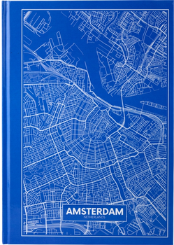 Книга канцелярська Axent Maps Amsterdam А4 у твердій обкладинці 96 аркушів у клітинку Блакитна (8422-507-A)