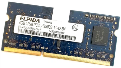 Оперативная память для ноутбука Elpida SODIMM DDR3L 4Gb 1600MHz 12800s CL11 (EBJ40UG8EFU0-GN-F) Б/У