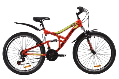Велосипед двопідвіс гірський (спортивний) 26" Discovery Canyon AM2 Vbr 2020 рама 17.5" червоно-салатовий з чорним на ріст 160-175 см (OPS-DIS-26-232)