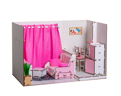 Мебель для кукол 6 наборов комната в кукольный домик дом для куклы конструктор из дерева