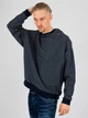 Темно-синій вільний світшот з тонкими білими смужками ASOS ASJ280820-24 S (83665S) Синій - зображення 1