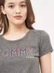 Футболка хлопковая женская Tommy Hilfiger 9563.4 M Темно-серая - изображение 4