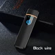 Электронная USB зажигалка на аккумуляторе сенсорный прикуриватель индикатором заряда Черная (as-1200) - изображение 5