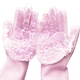 Силиконовые перчатки Magic Silicone Gloves Pink для уборки чистки мытья посуды для дома - изображение 1