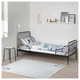 Каркас дитячого розсувного ліжка IKEA MINNEN чорний 80x200 см 391.246.22 - зображення 4