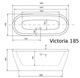 Ванна акрилова Besco Victoria 185x83 чорно-біла (WKV-185WO) - зображення 4