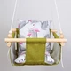 Тканинні підвісні гойдалки Infancy Фламінго Зелені - зображення 1