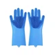 Универсальные силиконовые перчатки для мытья посуды и уборки UTM Magic Silicone Gloves Синие - изображение 3