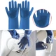Универсальные силиконовые перчатки для мытья посуды и уборки UTM Magic Silicone Gloves Синие - изображение 4