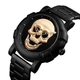 Чоловічий годинник Skmei Skull 9178 Чорний із золотим черепом - зображення 2