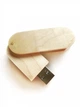 деревянная флешка овальная выкидная , бежевый 4GB - изображение 2