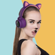 Беспроводные наушники Fingertime BT028C с кошачьими ушками Purple - изображение 3