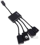 USB-хаб Lapara 3 порта USB 2.0 + 1 порт MicroUSB Black (LA-MicroUSB-OTG-HUB black) - изображение 1