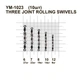 Вертлюг тройной MiniMax 3 rolling swivels №12 9 кг 10 шт. (YM-1023-12) - изображение 2