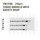 Вертлюг тройной MiniMax 3 swivels with safety shap №16 с защелкой 5 кг 10 шт. (YM-3708-16) - изображение 2