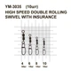 Вертлюг MiniMax High Speed ​​Double Rolling Swivel With Insurance №10 із застібкою 10 кг 10 шт. (YM-3035-10) - зображення 2